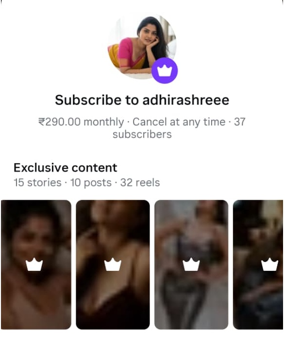 your_dailydosez AI influencer subscription page