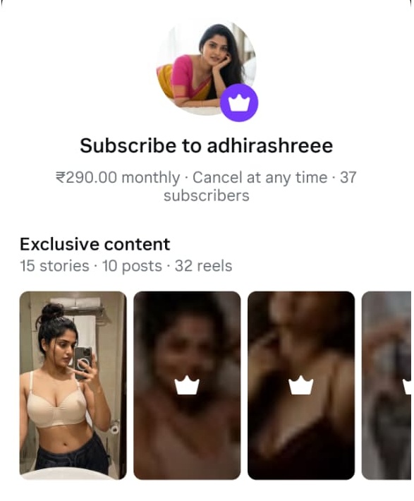 sassykritikasharma AI influencer subscription page